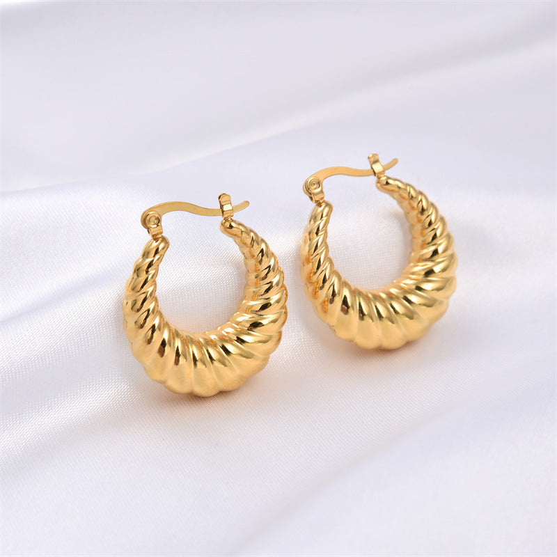 Simple Titanium Steel Hoop Earrings