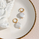 Elegant Pearl Ornament Earrings - Stainless Steel