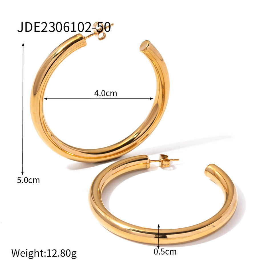 Classic Hoop earring - 18K Gold Stainless Steel