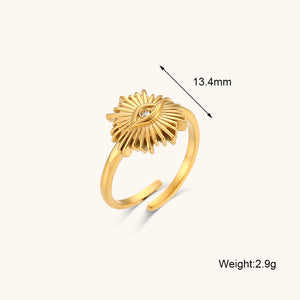 Sunny Stainless Steel Plated 18K Gold Ring and Necklace