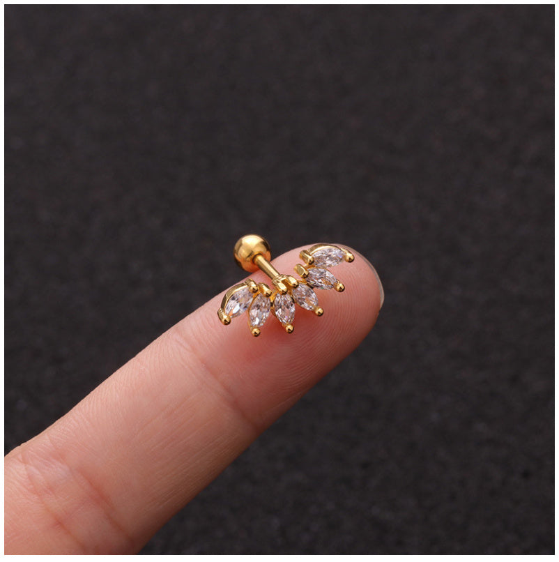 Zircon Round Back Stud earrings
