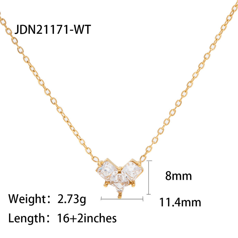 Heart-shaped Zircon Necklace