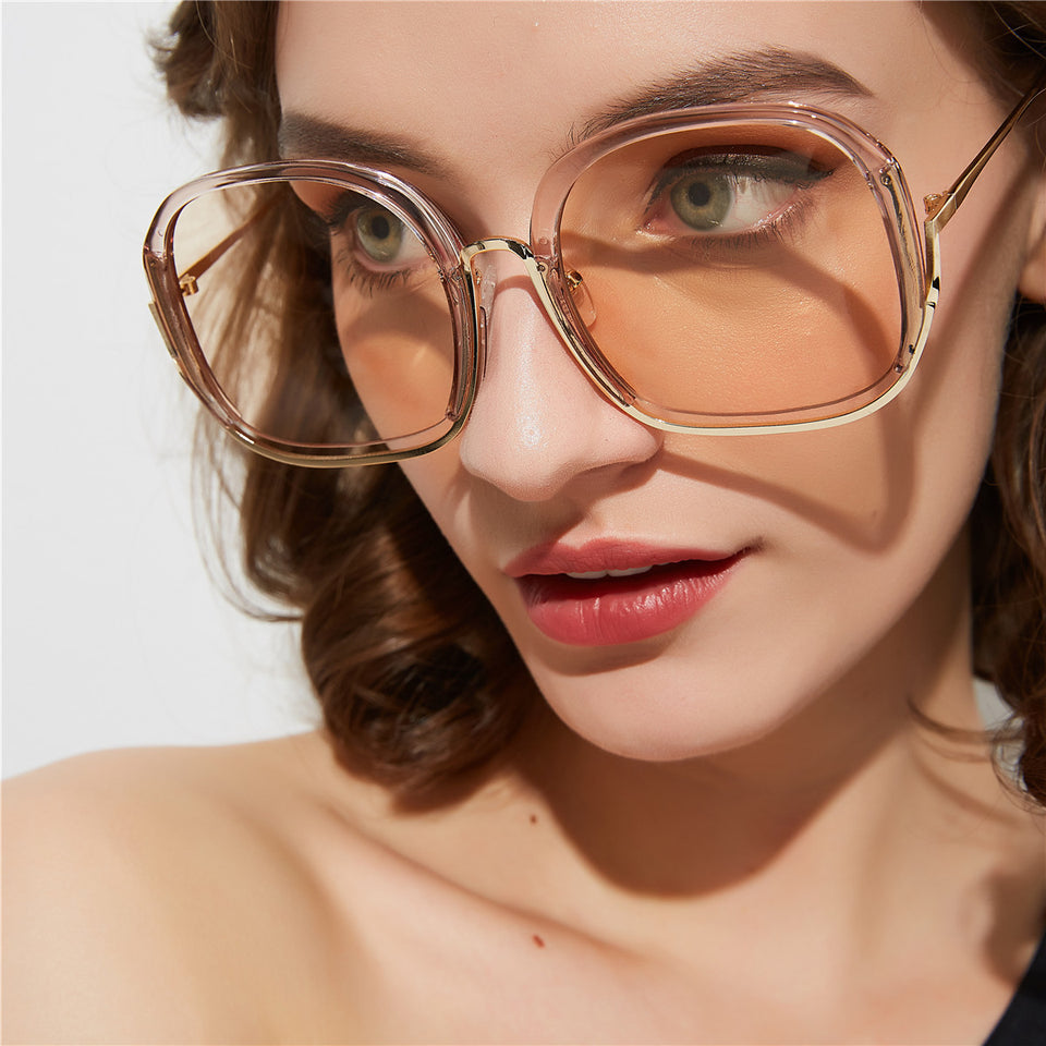 Fashionable Large Half Frame Sunglasses