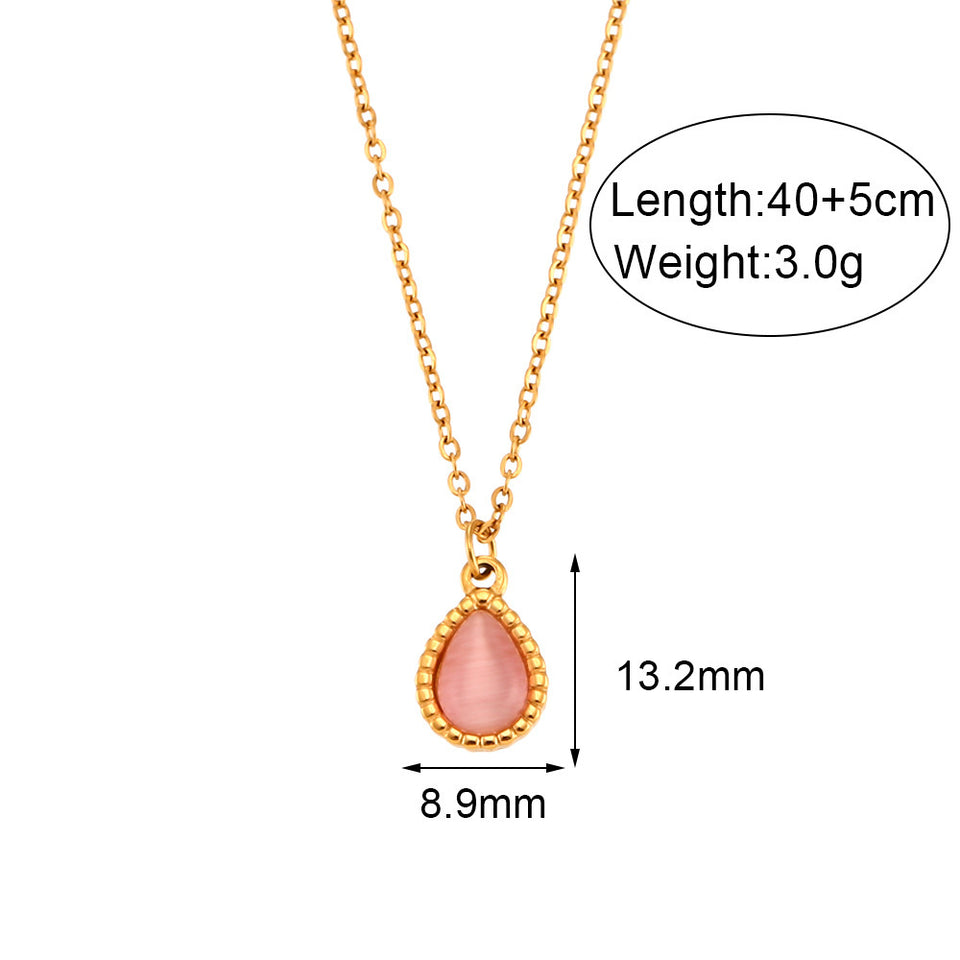 Dropper Opal Pendant Necklace