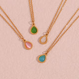 Dropper Opal Pendant Necklace