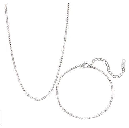 Tennis Chain Necklace and/or Bracelet - Stainless Steel