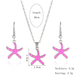 European And American Marine Life Necklace Earrings