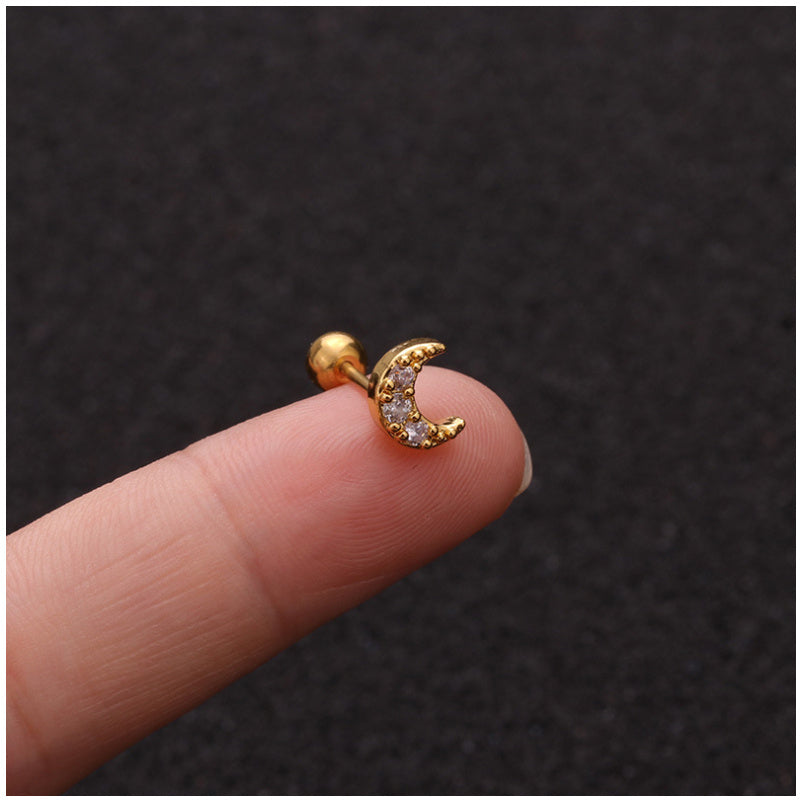 Zircon Round Back Stud earrings