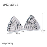 Woven Texture Triangular Earrings - 18k Gold Stainless Steel