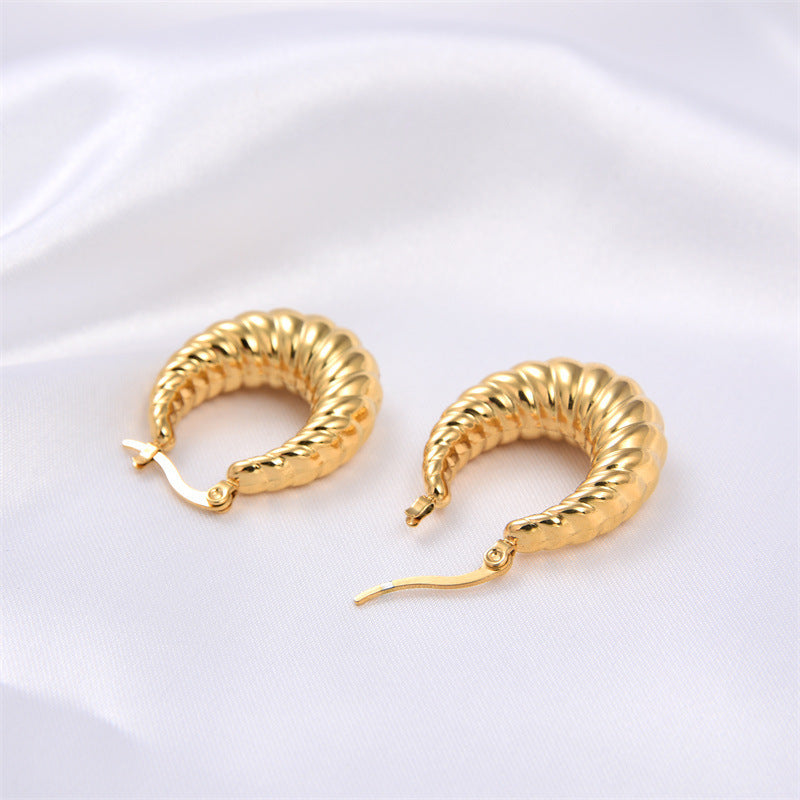 Simple Titanium Steel Hoop Earrings