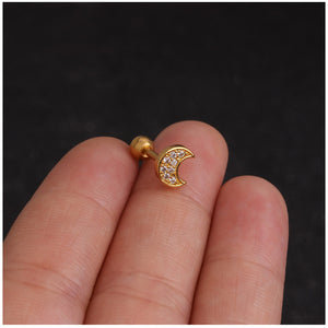 Zircon Round Back Stud earrings