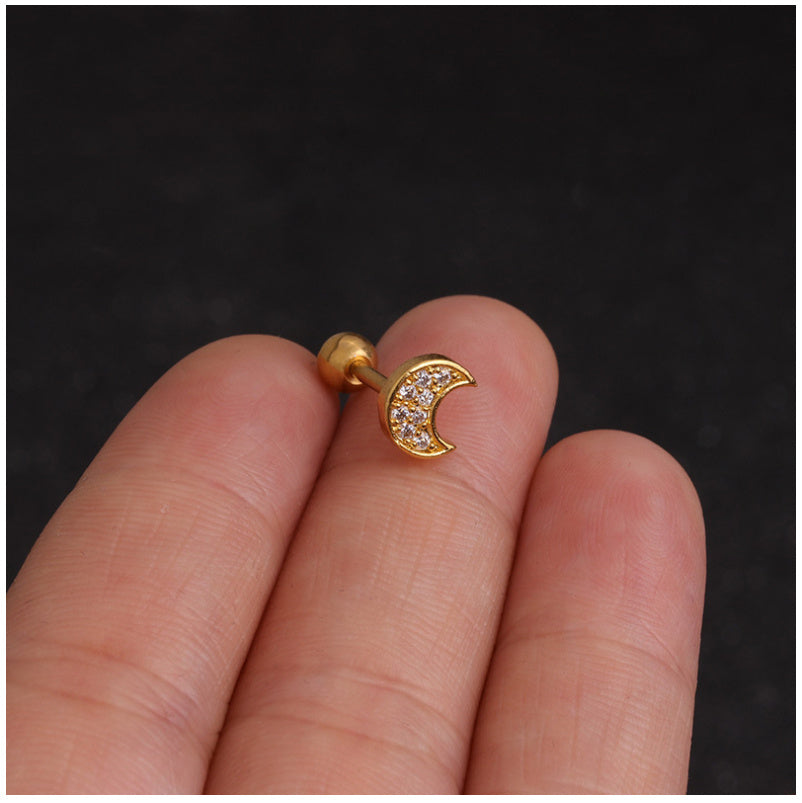 Zircon Round Back Stud earrings