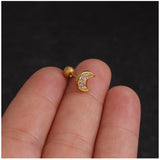 Zircon Round Back Stud earrings