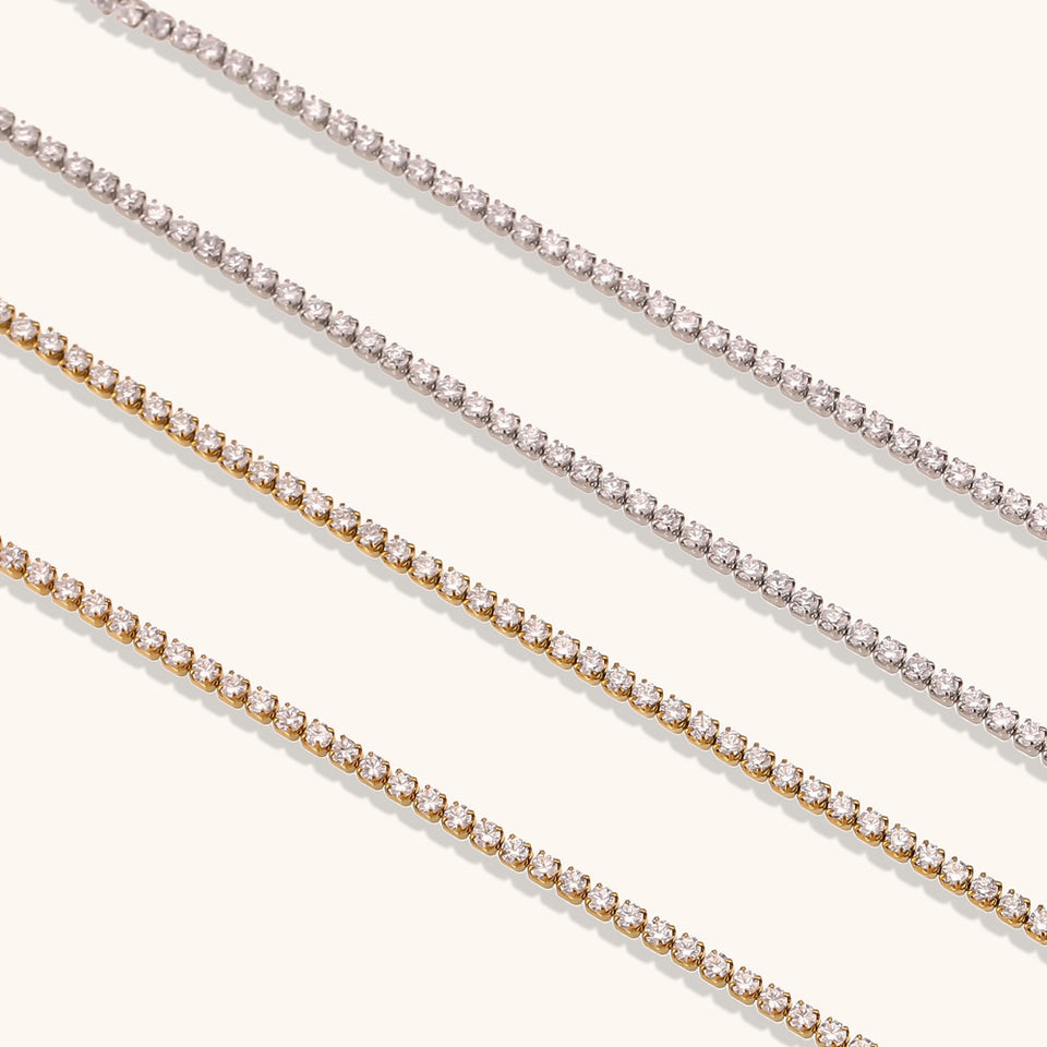 Tennis Chain Necklace and/or Bracelet - Stainless Steel