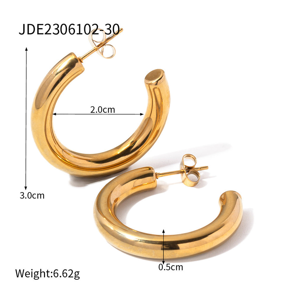Classic Hoop earring - 18K Gold Stainless Steel