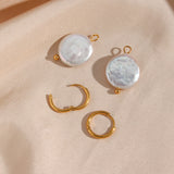 Elegant Pearl Ornament Earrings - Stainless Steel