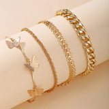Butterfly Chain Anklet - Stainless Steel