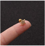 Zircon Round Back Stud earrings