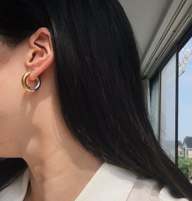 Dual colour Earrings - Stainless steel