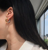 Dual colour Earrings - Stainless steel