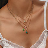 Dropper Opal Pendant Necklace