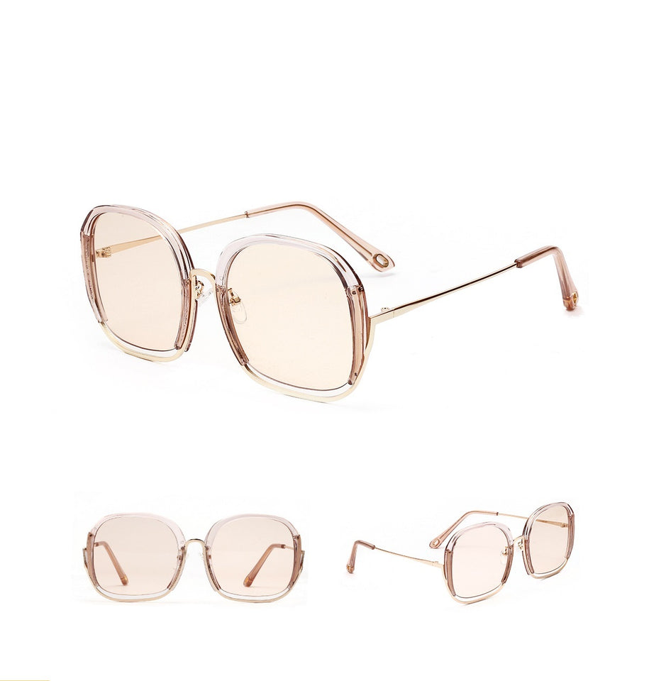 Fashionable Large Half Frame Sunglasses