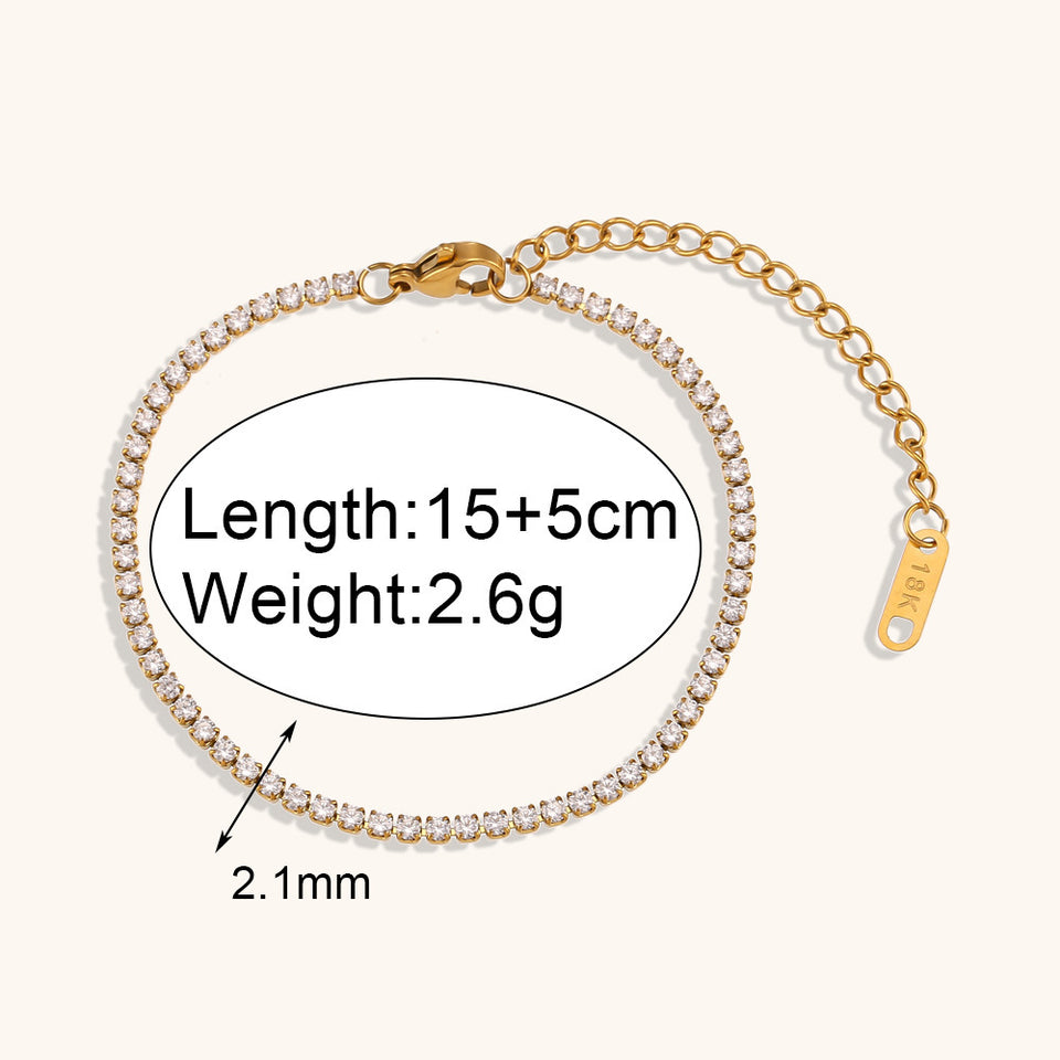 Tennis Chain Necklace and/or Bracelet - Stainless Steel