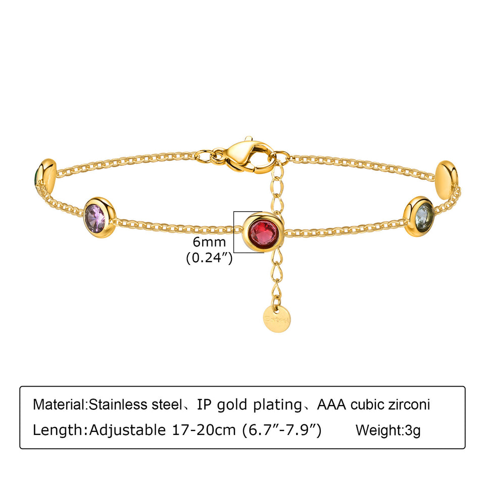 Colorful Zircon Geometric Bracelet
