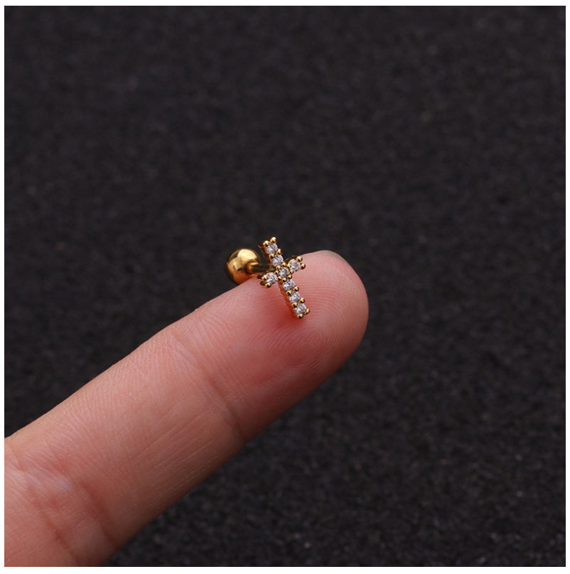 Zircon Round Back Stud earrings
