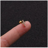 Zircon Round Back Stud earrings