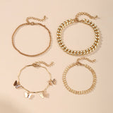 Butterfly Chain Anklet - Stainless Steel