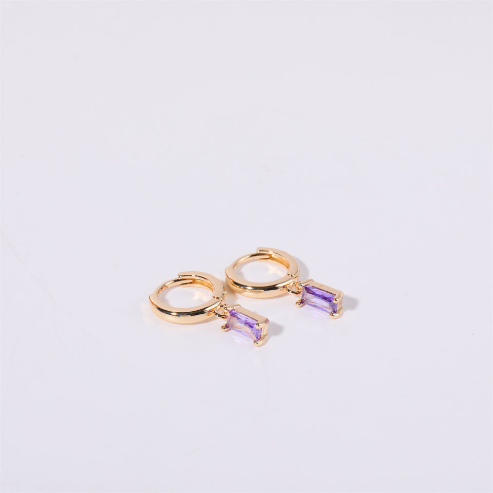 Retro Birthstone Earrings - Stainless Steel