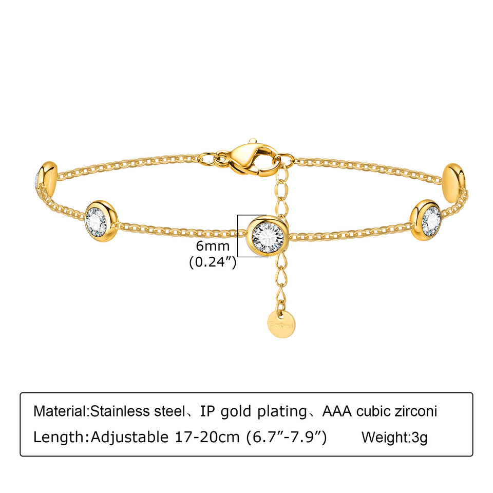 Colorful Zircon Geometric Bracelet