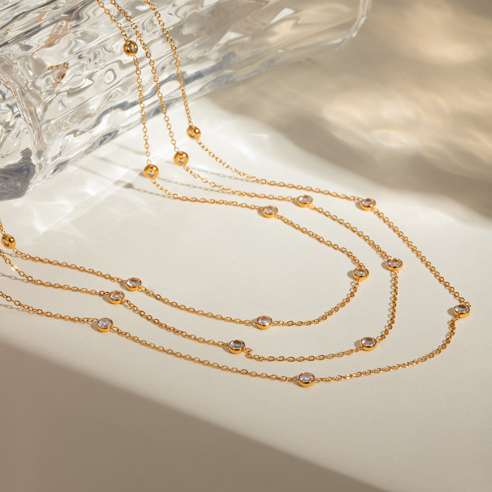 Three-layer ZirconNecklace