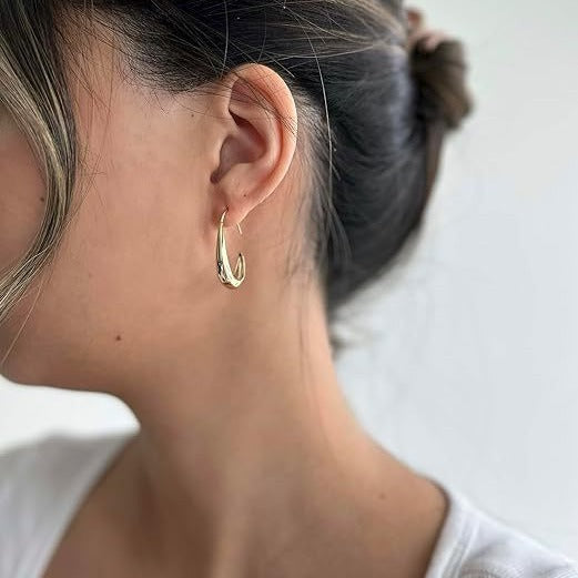 French Simplicity Water Drop Earrings - Stainless Steel