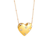 Copper Plating 18K Gold Light Luxury Diamond Love Necklace
