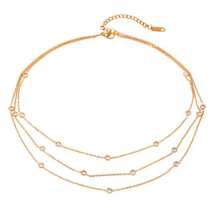 Three-layer ZirconNecklace