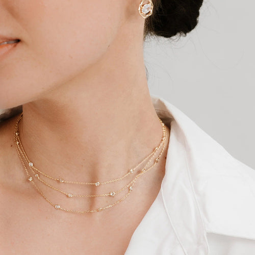 Three-layer ZirconNecklace