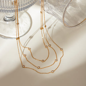 Three-layer ZirconNecklace
