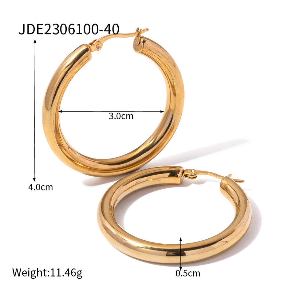 Classic Hoop earring - 18K Gold Stainless Steel