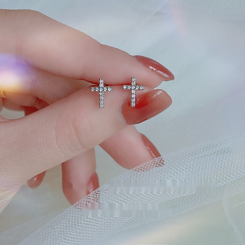 Small Cross Earrings - Stainless Steel