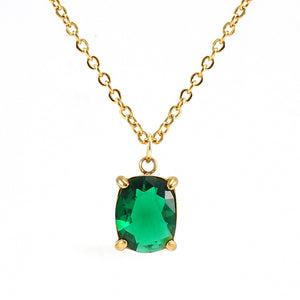 Single Zircon Pendant Necklace