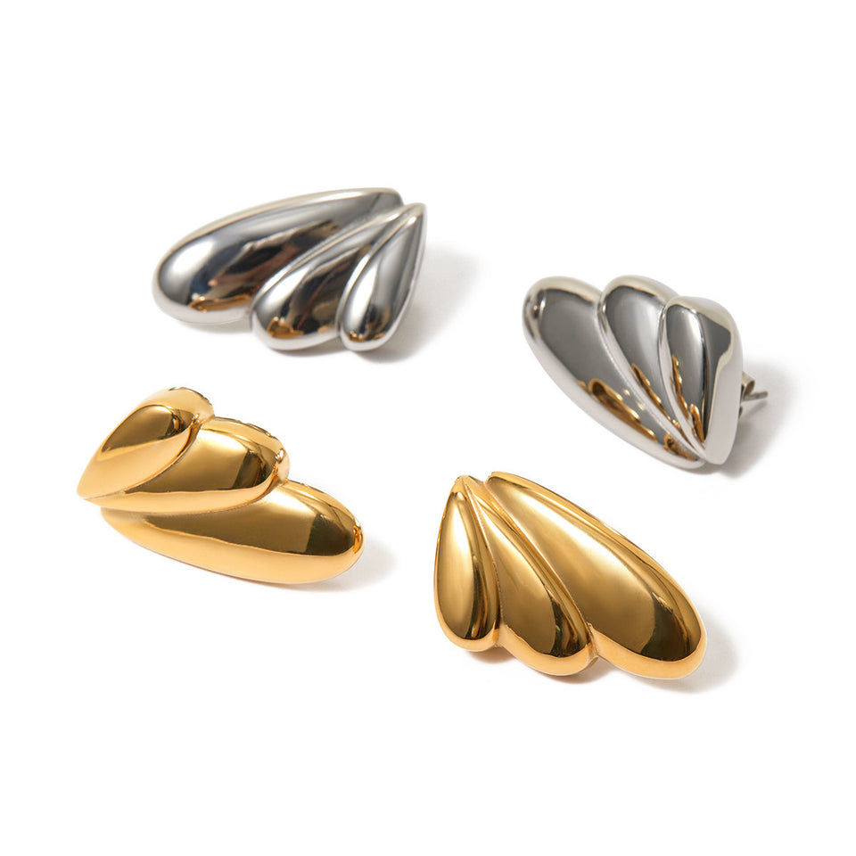 Wing Earrings - 18k Gold Stainless Steel
