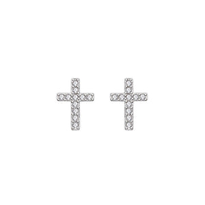 Small Cross Earrings - Stainless Steel