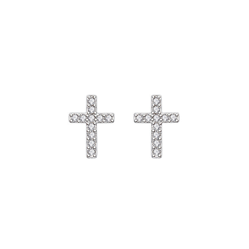 Small Cross Earrings - Stainless Steel