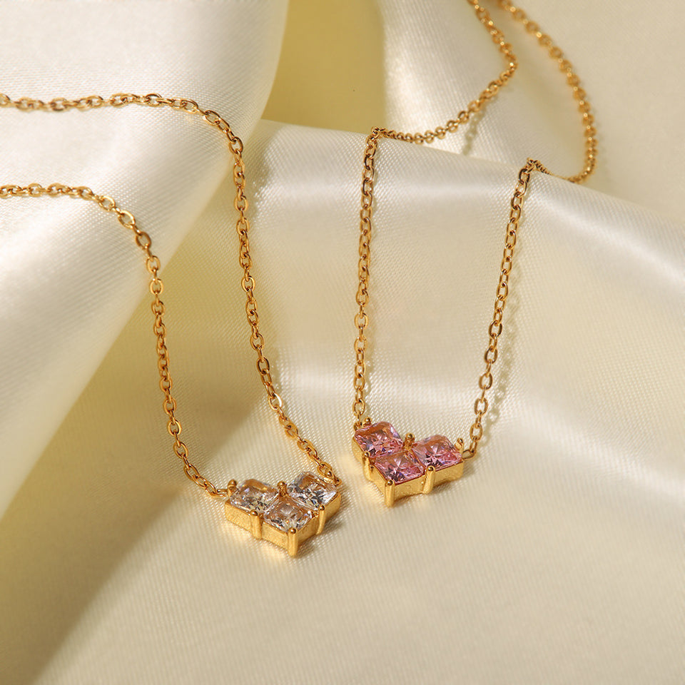Heart-shaped Zircon Necklace