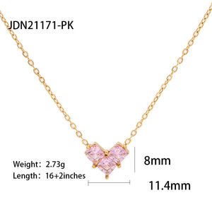 Heart-shaped Zircon Necklace