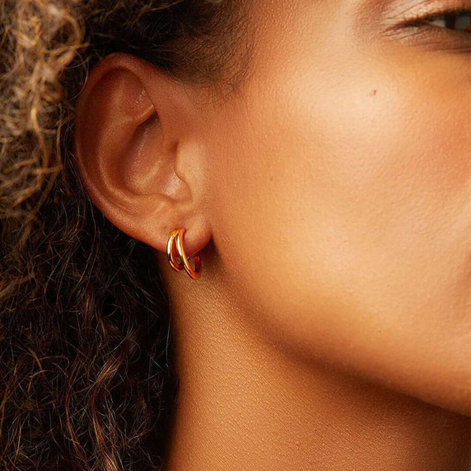 Dual Ring Earring - Stainless Steel