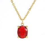 Single Zircon Pendant Necklace