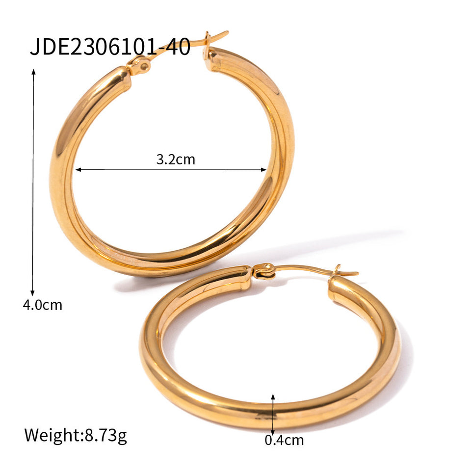 Classic Hoop earring - 18K Gold Stainless Steel